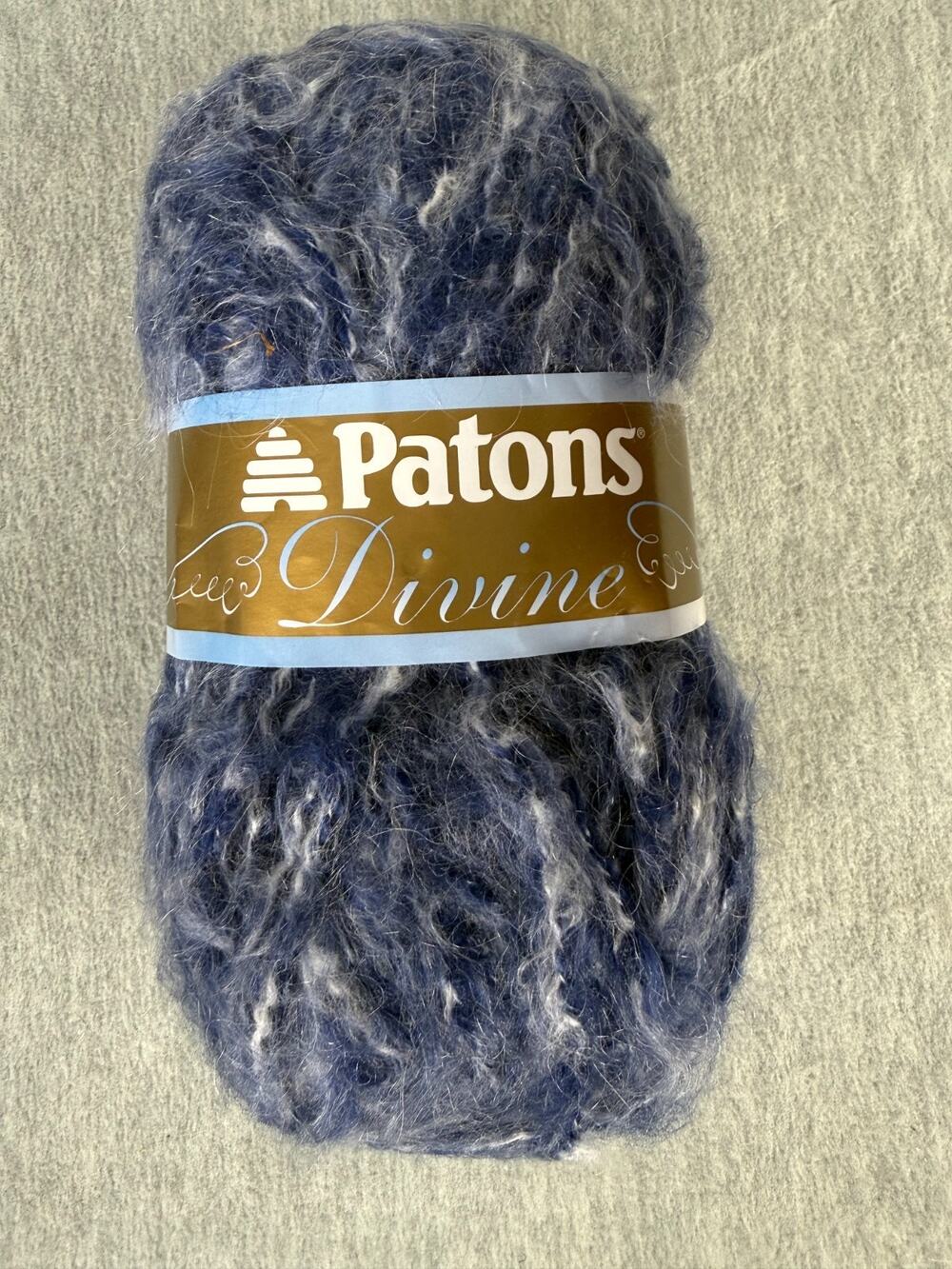 PATONS DIVINE Denim Storm 06117 Acrylic Mohair Wool Blend Yarn 100gm Skein
